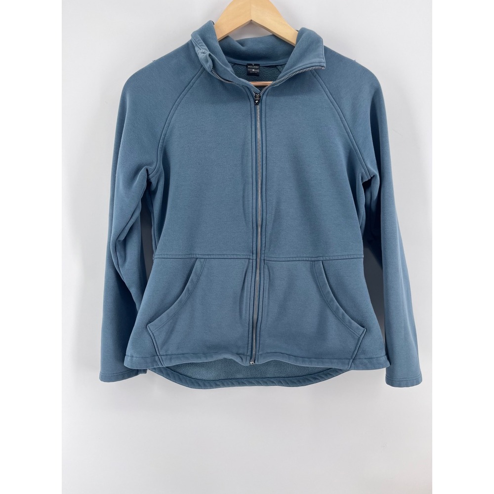 Skechers Los Angeles Womens Full Zip Fleece Sweatshirt Blue Slate Size M Active